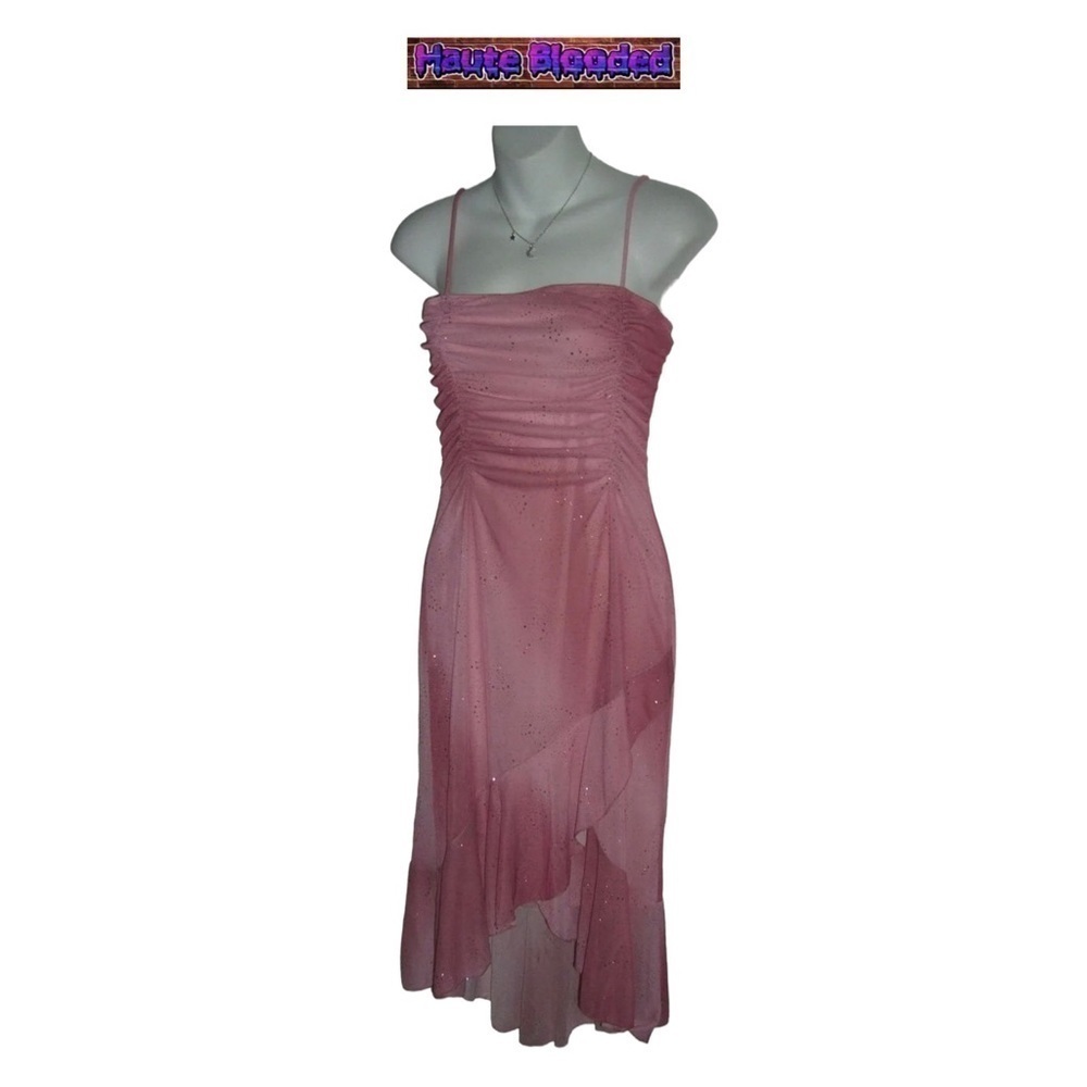 Taboo Dress Vtg 90s Pink Glitter Kawaii Fairy Barbie y2k Coquette Ballet McBling - Picture 5 of 15